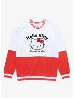 Best Pirce ๐ Sanrio Hello Kitty Always Be Kind Panel Crewneck - BoxLunch Exclusive โญ