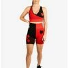 Budget 😉 Boxlunch DC Comics Harley Quinn Athletic Shorts And Sports Bra Set 🥰