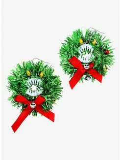 Discount 🎉 Disney The Nightmare Before ❄ Christmas Man-Eating Wreath Earrings - BoxLunch Exclusive 🎉