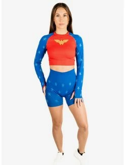 Wholesale 🧨 Boxlunch DC Comics Wonder 👩 Woman Athletic Shorts And Long Sleeve Top Set 🔔