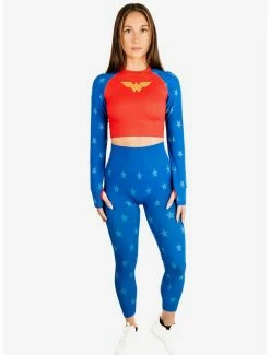 Discount 🌟 Boxlunch DC Comics Wonder 👩 Woman Athletic Leggings And Long Sleeve Top Set 😍
