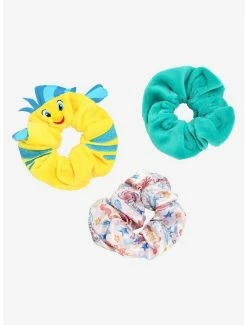 New ❤️ Disney The Little Mermaid Flounder Figural Scrunchy Set - BoxLunch Exclusive ⭐