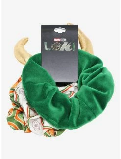 Promo 🔔 Marvel Loki Horned Crown Scrunchy Set - BoxLunch Exclusive 😀 -Boxlunch Shop unnamed file 572