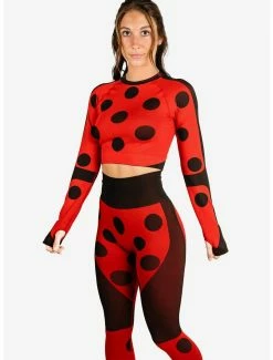 Flash Sale 😀 Boxlunch Miraculous: Tales Of Ladybug And Cat Noir Black Athletic Leggings And Long Sleeve Top Set 👏 -Boxlunch Shop unnamed file 61
