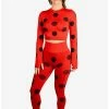 New 😉 Boxlunch Miraculous: Tales Of Ladybug And Cat Noir Athletic Leggings And Long Sleeve Top Set ⌛