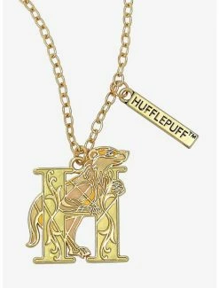 Coupon 🔥 Harry Potter Hufflepuff Badger Stained Glass Necklace - BoxLunch Exclusive 🌟