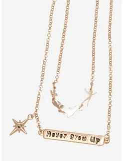 Flash Sale 🥰 Disney Peter Pan Never Grow Up Etched Layered Necklace - BoxLunch Exclusive 🎁