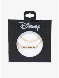 Flash Sale 🥰 Disney Peter Pan Never Grow Up Etched Layered Necklace - BoxLunch Exclusive 🎁 -Boxlunch Shop unnamed file 658