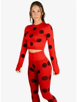 New 😉 Boxlunch Miraculous: Tales Of Ladybug And Cat Noir Athletic Leggings And Long Sleeve Top Set ⌛ -Boxlunch Shop unnamed file 68