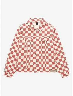Deals ๐ Disney Lady And The Tramp Tony's Restaurant Checkered Plus Size Denim Jacket - BoxLunch Exclusive ๐