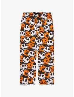 New 🎁 Disney The Nightmare Before 🎅 Christmas Jack Skellington & Pumpkins Allover Print Sleep Pants - BoxLunch Exclusive 🥰