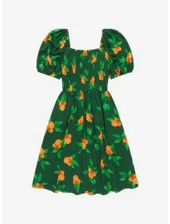 Flash Sale 🌟 Her Universe Disney Minnie Mouse Orange Allover Print Smocked 👗 Dress - BoxLunch Exclusive 😀